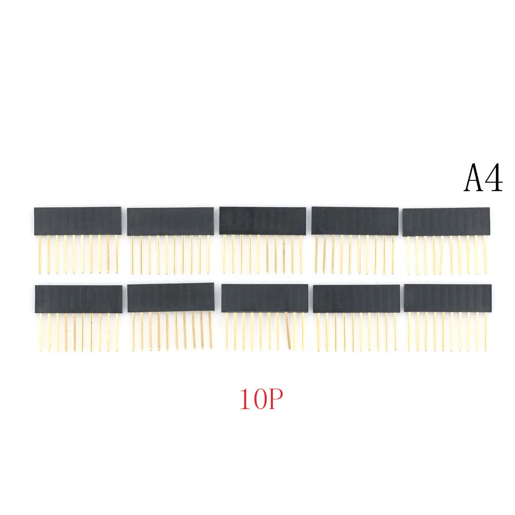 10 шт./компл. 4/6/8/10 пин 2,54 мм штабелированые длинные ноги Женская заголовка для Arduino Щит - Цвет: 10P