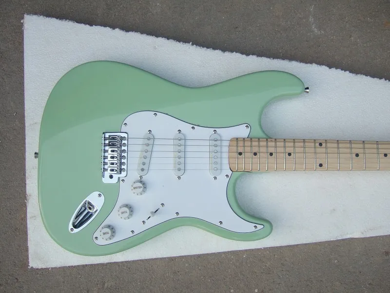 

Factory store light green ST signature 6 string Chrome Hardware Electric Guitar free shipping