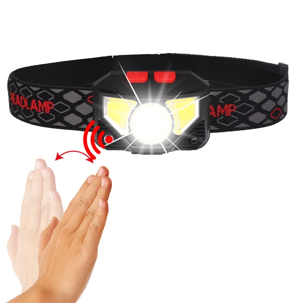 

Super Bright Head Lamp Tactical Riding Headlight Durable USB Sensor Torch Built-in battery