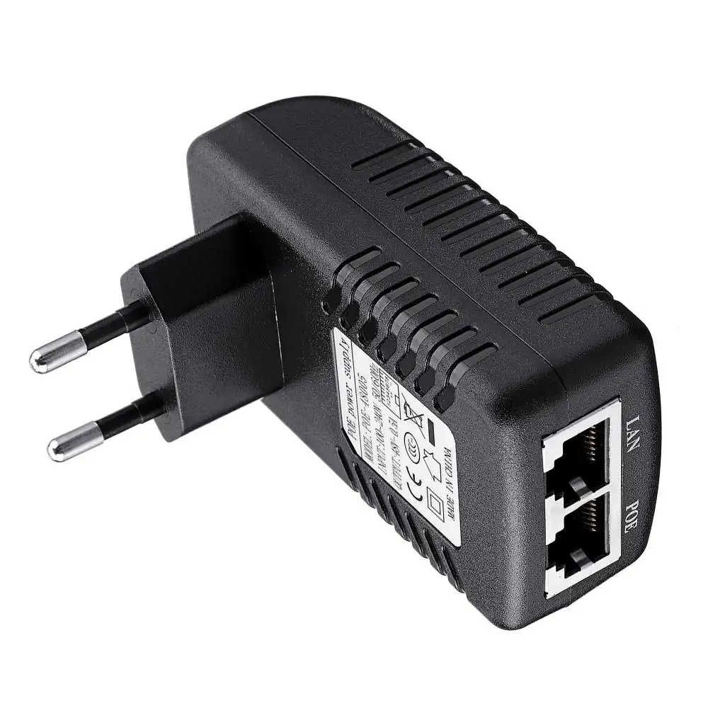 CLAITE ЕС вилка POE инжектор Ethernet адаптер питание CCTV безопасности переключатель мощность 48 В 0.5A 24 Вт POE настенный штекер ip-камера телефон