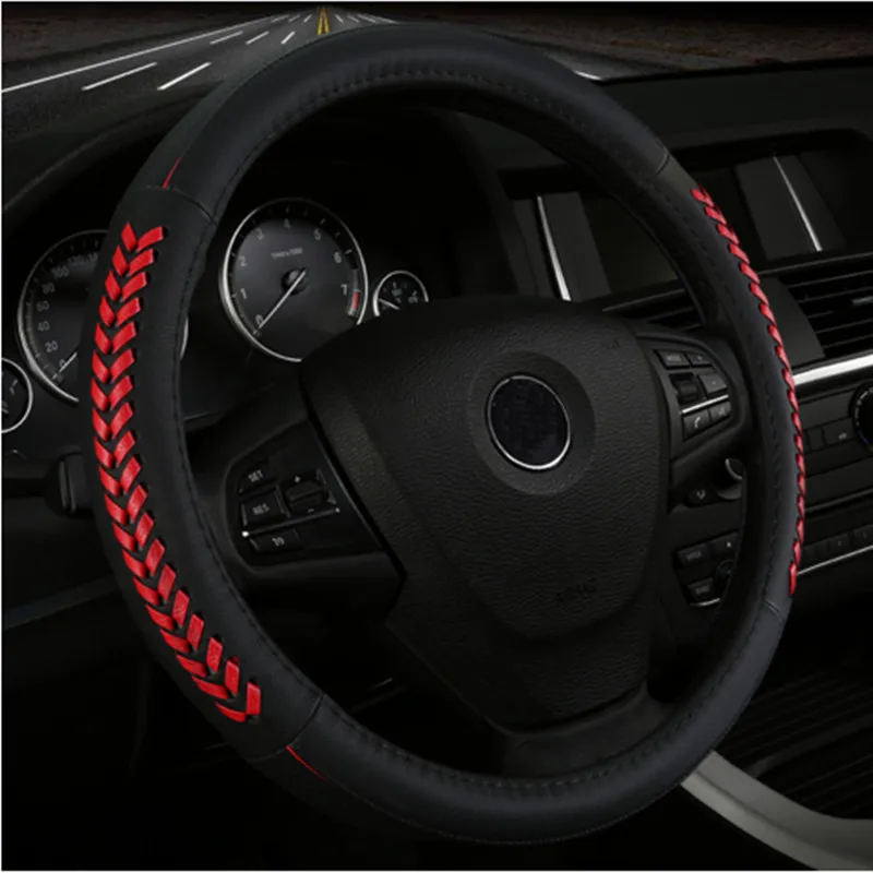fashion car steering wheel covers leather auto accessories for Kia spectra venga magentis borrego carens forte sportage 3 r soul |