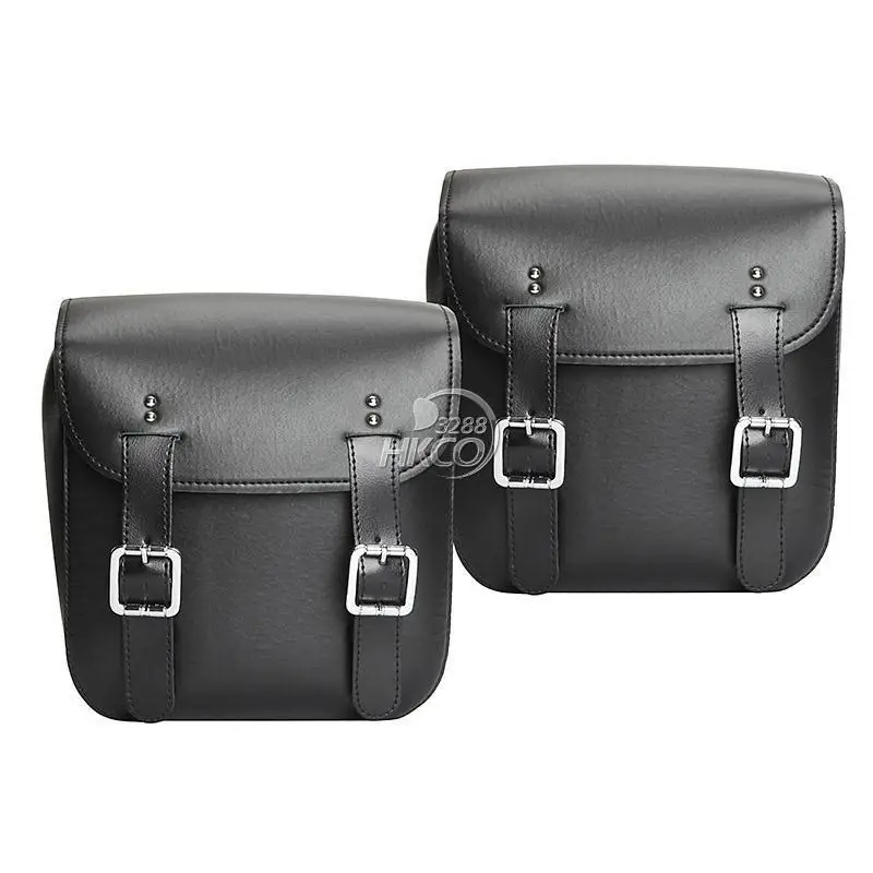 

2X PU Leather Motorcycle Saddlebag Rear Side Bags For Honda Suzuki Yamaha Kawasaki Harley Davidson Ducati KTM ...
