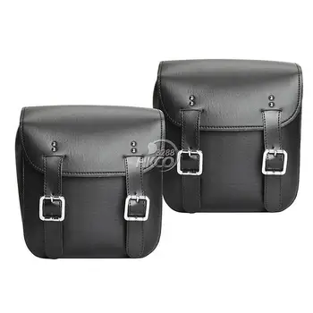 2X PU Leather Motorcycle Saddlebag Rear Side Bags For Honda Suzuki Yamaha Kawasaki Harley Davidson Ducati