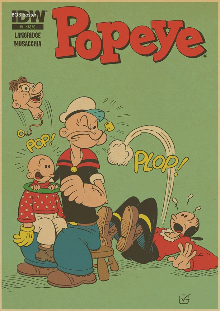 Popeye в морском стиле с Betty Boop плакат/Ретро Постер Мультфильма фильма/крафт-бумаги/ретро постер/детская комната, декоративный светильник - Цвет: H32