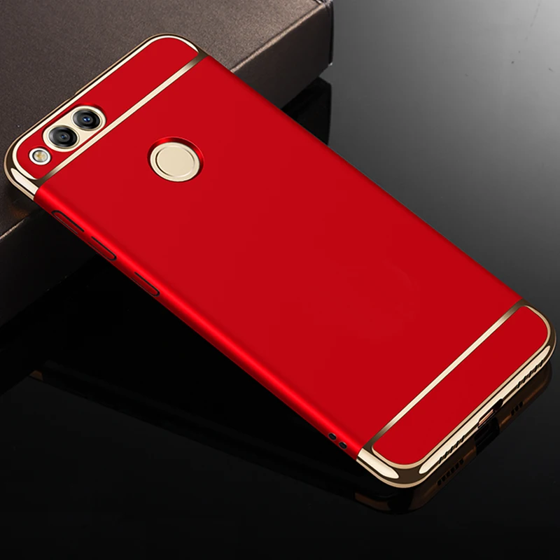 YonLinTan coque, чехол, чехол для HuaWei Honor 7X7 5 X 5X, Роскошный чехол для телефона на 360, жесткий пластик, 3d, милый, 3 в 1, чехол s, аксессуары - Цвет: Red