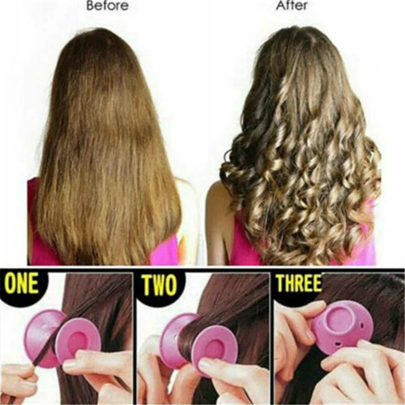 10pcs Magic Hair Care Rollers Silicone Hair Curler Natural No Heat