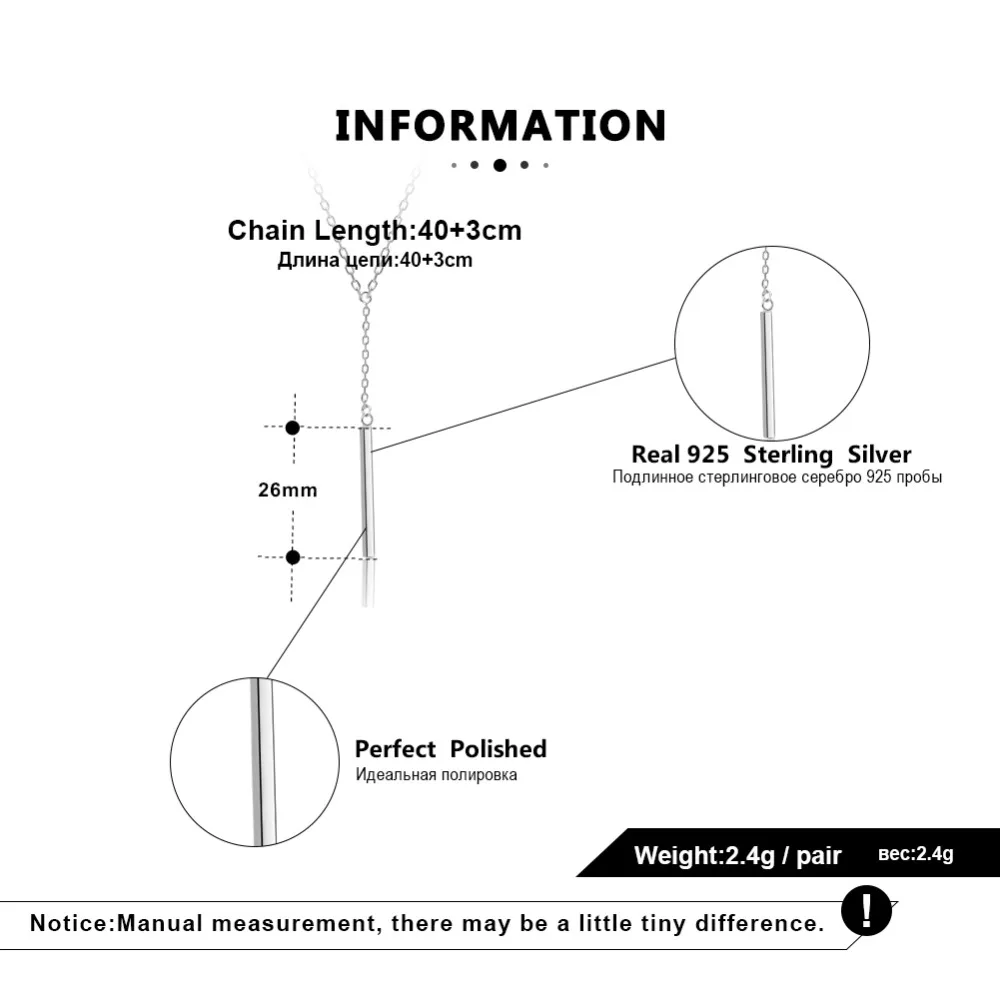 ORSA JEWELS Настоящее 925 женское серебряное ожерелье с подвеской в виде трубки из стерлингового серебра длинные Подвески стильные украшения для коктейля, вечеринки SN138