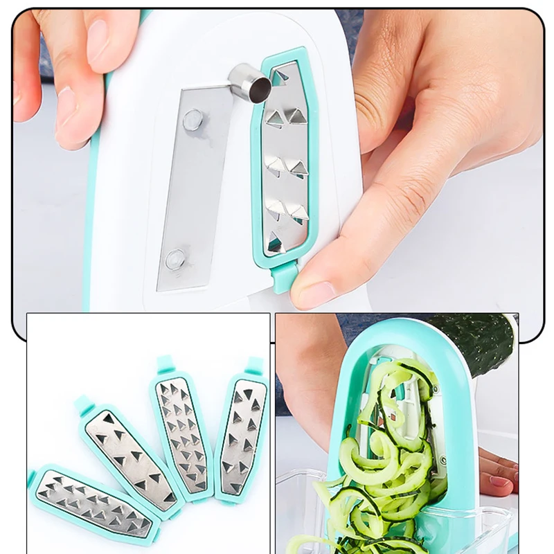 Высокое качество ручной Spiralizer с Нержавеющая сталь 4-лезвия растительные Slicer для здорового образа жизни лучшие вегетарианские паста и спагетти чайник