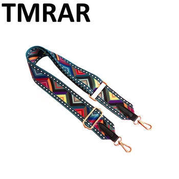 

2019 New handbags strap triangle design national gold buckle canvas bag straps new trendy easy holding shoulder straps qn259