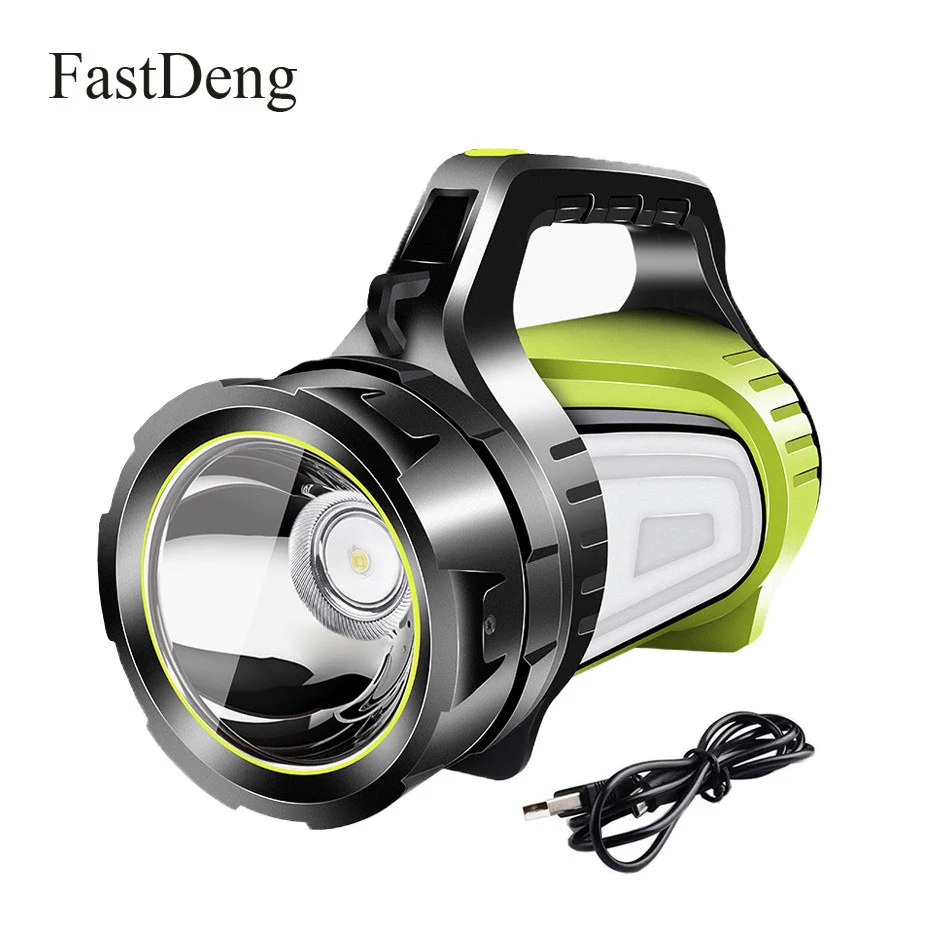 

Handheld Led Searchlight Lantern USB Rechargeable Portable Spotlight Waterproof Flashlight Torch Camping Light Working Lamp