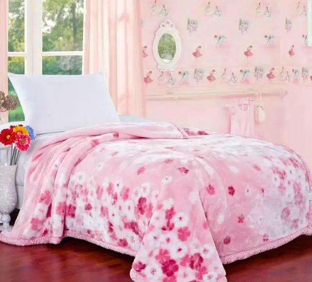 150*200 см зимнее одеяло Raschel утолщенное одеяло Коралловое кашемировое шерстяное одеяло - Цвет: Розовый