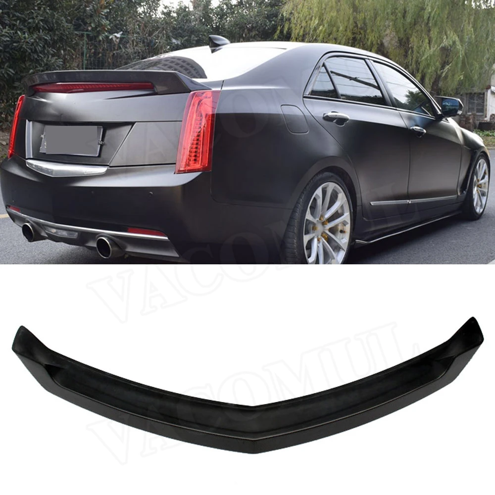 V Стиль углеродного волокна задний спойлер для Cadillac ATS Седан 4 двери frp зад бампер багажник крылья
