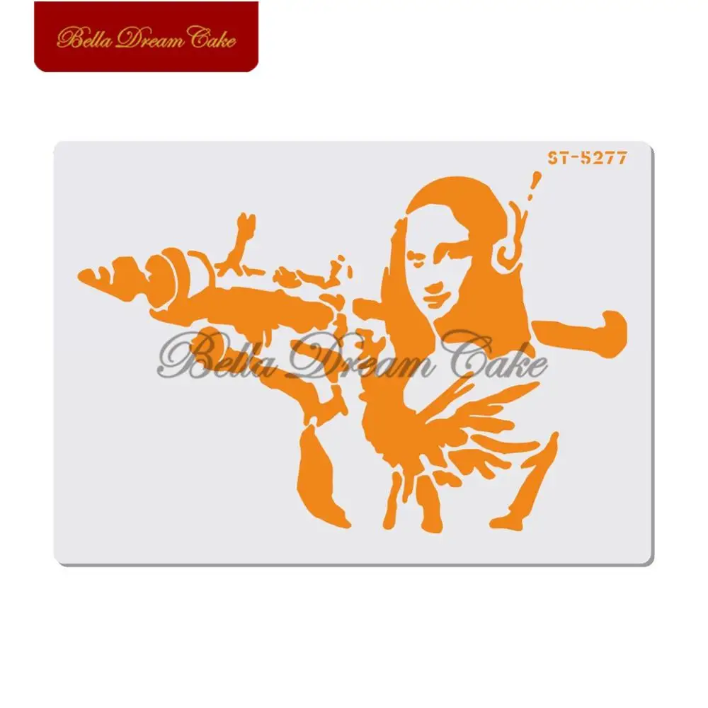 

Smiling girl Cake Stencil Cake Tool Layering Plastic Painting Stencils For DIY Scrapbooking Art Drawing Stencil Template