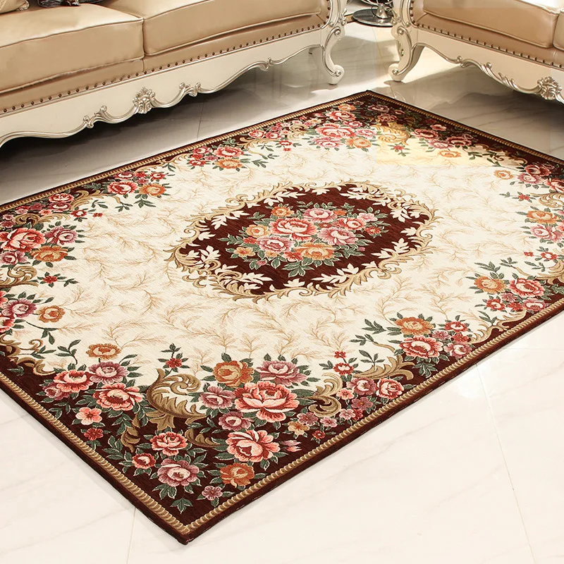 

beibehang High-end luxury European jacquard carpet rural wind bedroom carpet floor mat door mat tapis de cuisine Home Decoration