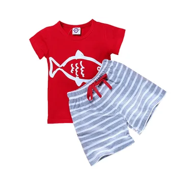 

Elvesnest Kids Boys Clothing Sets Casual Children Girls Tracksuit Cotton Short Sleeve Tops+Short Summer Children Clothes Suits