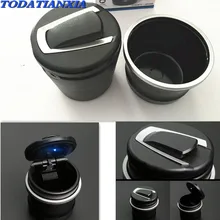 Автомобиль пепельница с светодиодный свет аксессуары для Sonic Tiguan Toyota TRD Dodge Audi A3 Jaguar Volvo XC60 BMW X5 автомобиля стиль