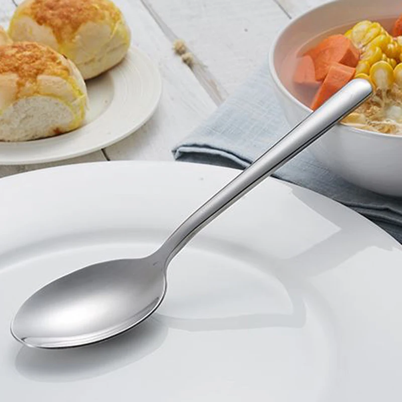Korea Big Rice Buffet Spoon Soup Large Stainless Steel Dinner