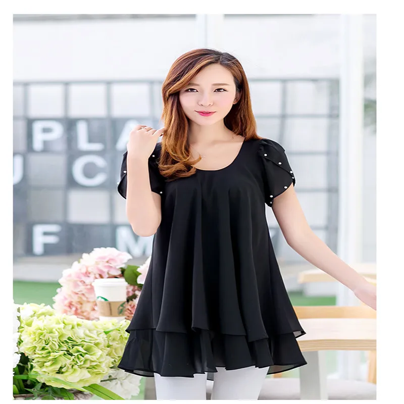 

summer women chiffon loose shirts blouse 2015 casual elegant tops lady's plus size XL 2XL 3XL 4XL 5XL 6XL blouse tops clothing