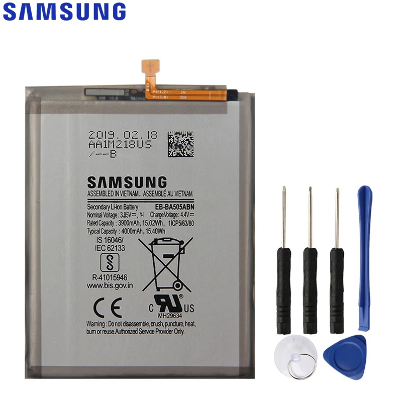 

Samsung Original EB-BA505ABU Battery For Samsung Galaxy A50 A505F SM-A505F Genuine Replacement Phone Battery 4000mAh