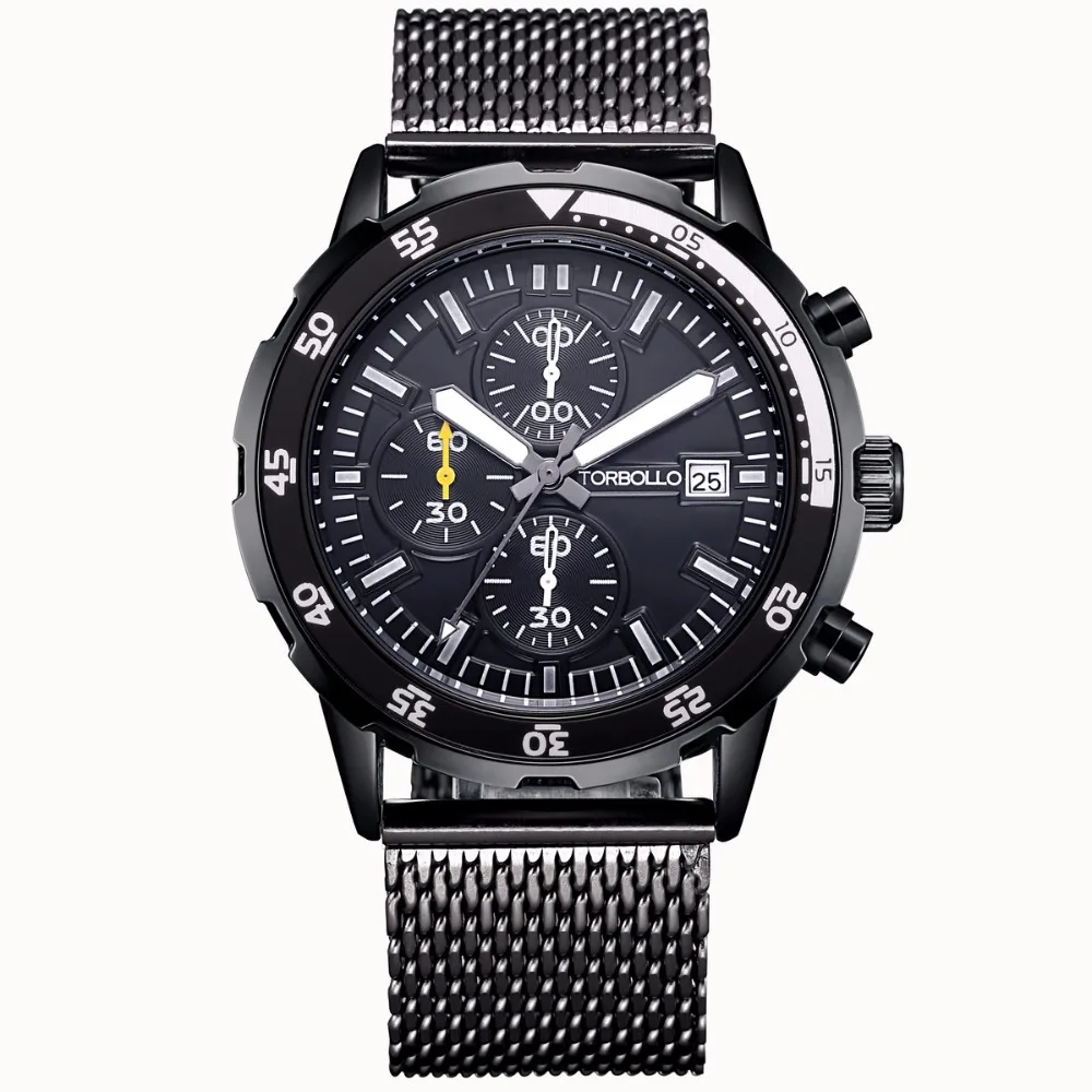 

2016 Branded Mesh Straps Mens Wrist Watch Black Quarzt Men Sport Watch Water Resistant