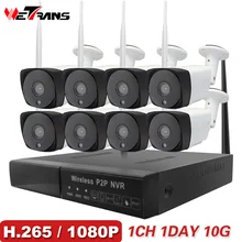 CCTV Camera System H.265 8CH Wireless 1080P HD 20m Night Vision Audio P2P Waterproof Home Security Wifi Outdoor IP Camera System