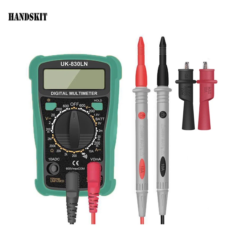 

Handskit Tester Multimeter Backlight Display 2000 Counts Portable AC/DC Voltage Meter Professional Electrical Instrumentation