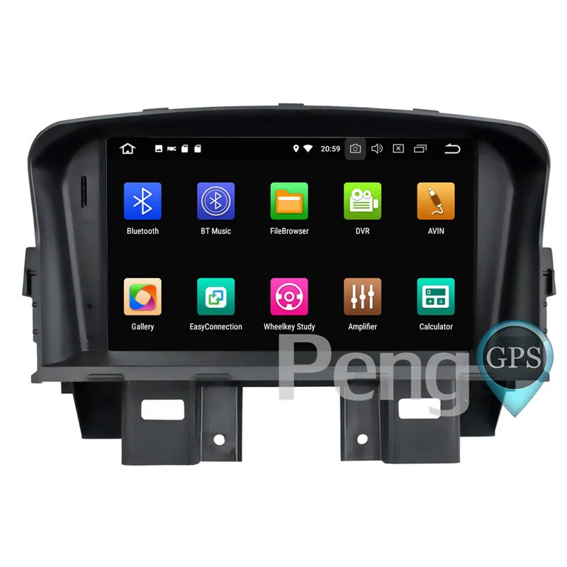Top 1024* 600 2 Din Android 8.1 Car CD DVD Player GPS Navigation for Chevrolet Cruze 2008 2011 2012 2013 2014 1080P Video Headunit 7