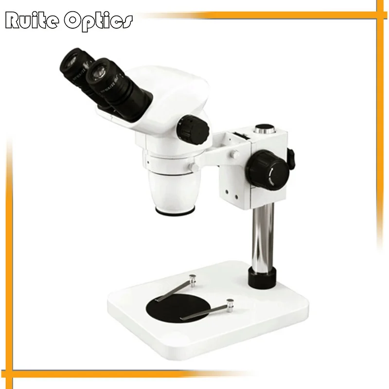 

6.7X-45X Binocular Zoom Optical Stereo Microscope with Pillar Flat Base Large Zoom Rang and Long-working Distance B3-D1
