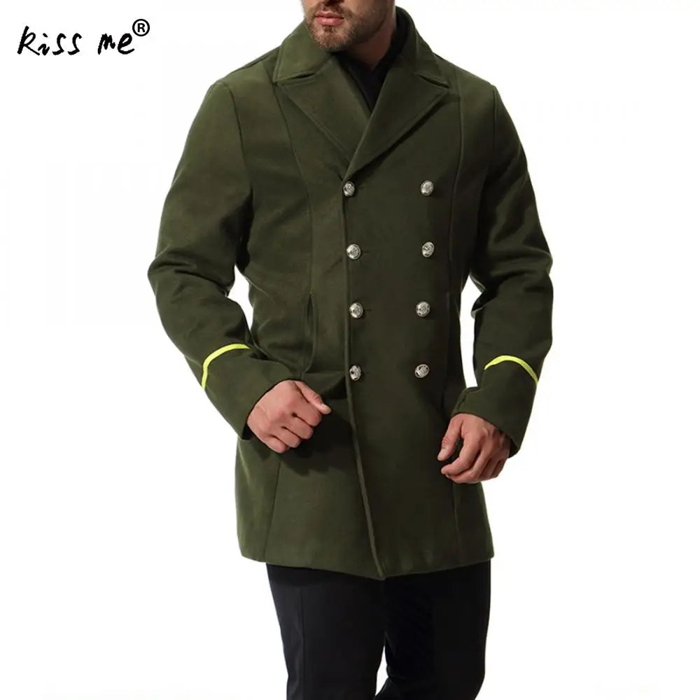 Hombres Chaqueta Larga Abrigos Trinchera Verde Grey Lana Casual Hombre Invierno army Impermeables Black Green dark Parka Otoño 2018 Mezclas EqIwnt4q1
