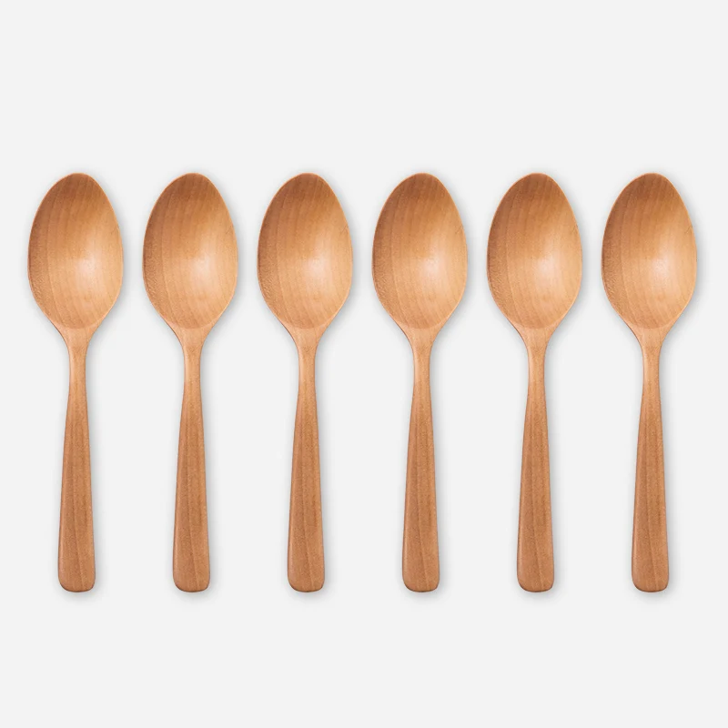Light color Onlycook 6 деревянных ложек, ложка для каши, японская столовая посуда, деревянная ложка, ложка - Цвет: Light color