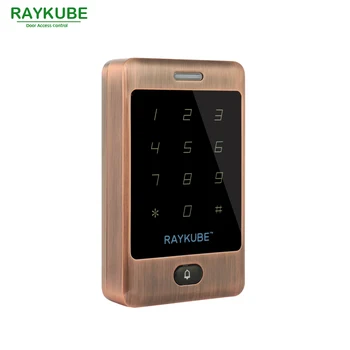 

RAYKUBE 125HKz Reader Password Touch Keypad For Door Access Control System RFID Waterproof IPX3 R-T03 Red Bronze