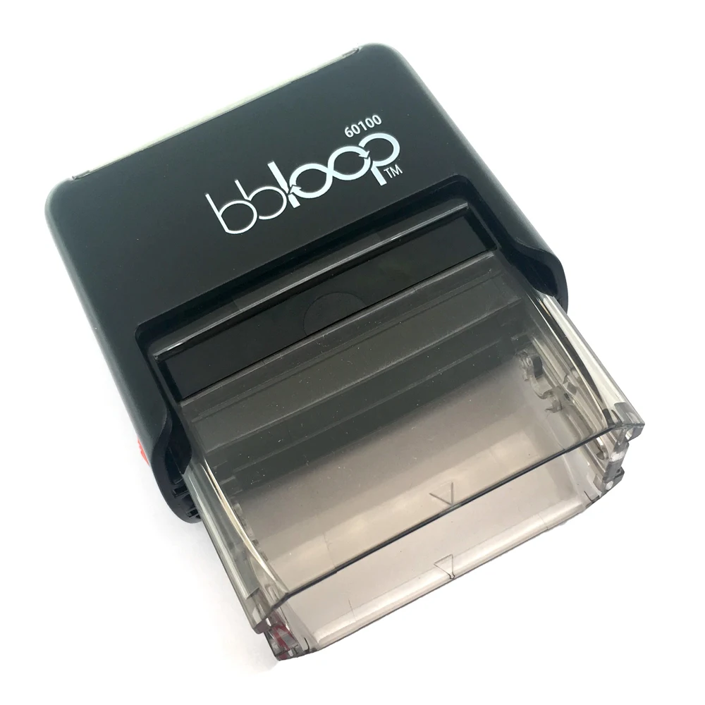 BBloop "платный" самонабивной штамп, прямоугольный, с лазерной гравировкой, красный/синий/черный