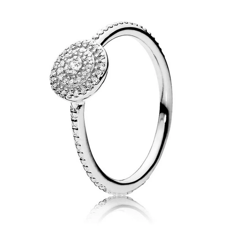 

Trendy 100% Authentic 925 Sterling Silver Fashion Radiant Elegance Feature Ring For Women Wedding Gift Fine Europe Jewelry