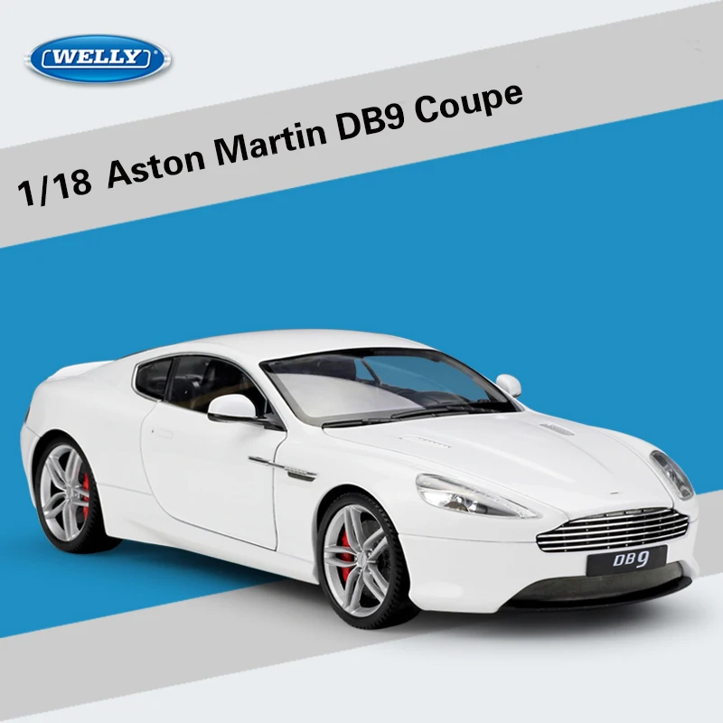 Koop Welly 118 Schaal Voor Aston Martin DB9 Coupe Diecast Model Sport Racewagen Speelgoed Voertuigen Kinderen Speelgoed Geschenken Met Originele doos