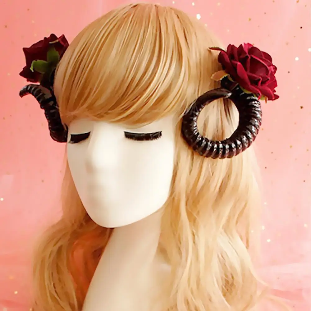 A Pair Sheep Horns Cosplay Headwear Clips Women's Headband Antler Hairpin Hair Accessories For