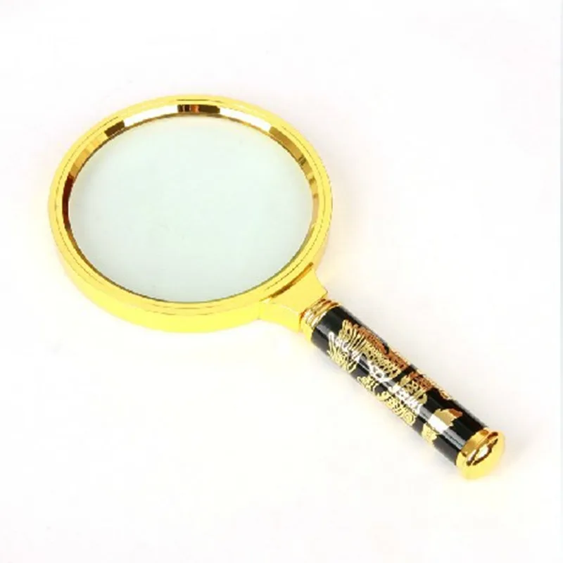 4X 80mm Dragon Design Metal Hand Magnifiers Loupe Magnifying Glass For