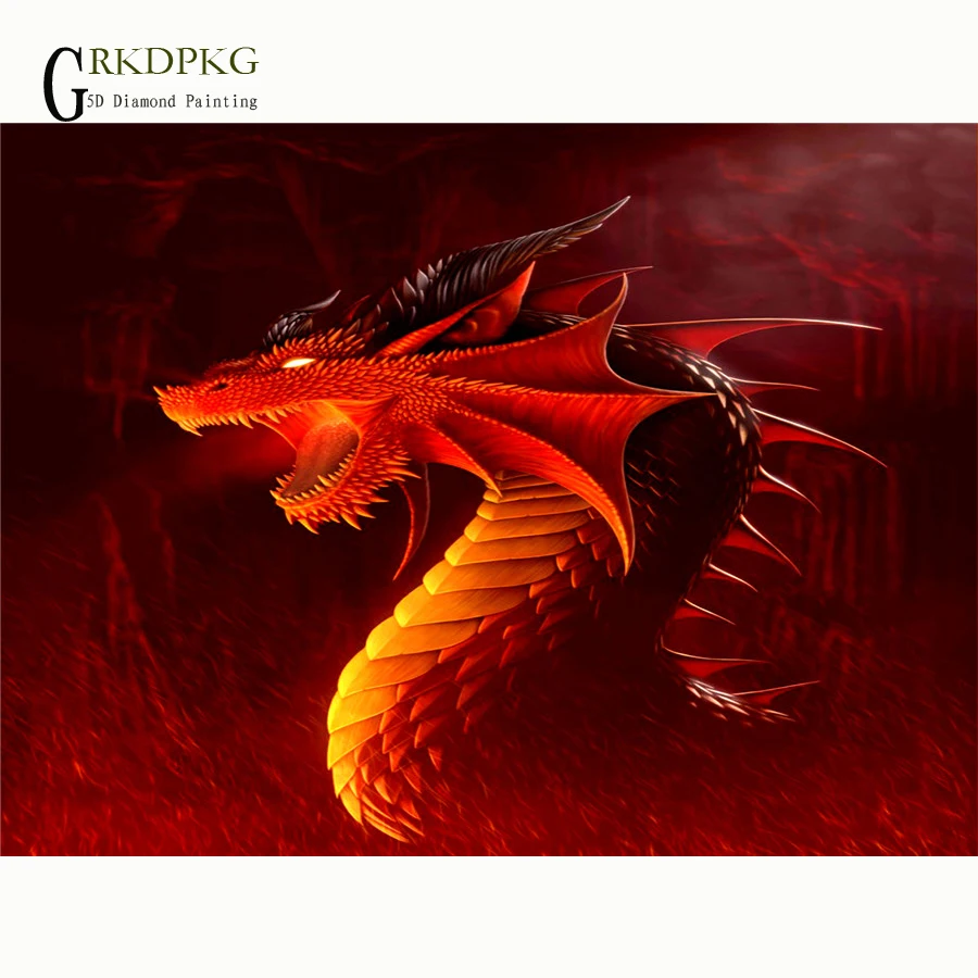 

GRKDPKJ 5d diamond painting Dragon snake full square diamond embroidery Cross stitch pictures of rhinestones Wedding decoration