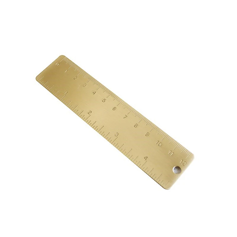 Handmade Copper Ruler Mini 12 cm Easy to Carry Retro Bookmark Dual Use School Office Supplies | Канцтовары для офиса и дома