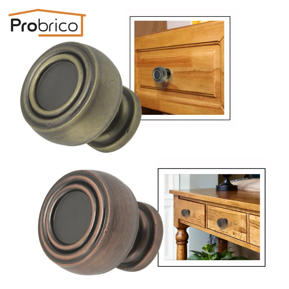 Probrico Drawer Closet Knobs Furniture Cabinet Handles And Pulls 6 Pack Vintage Hardware Oil Rubbed Bronze Antique-Style Copper Probrico Drawer Closet Knobs Furniture Cabinet Handles And Pulls 6 Pack Vintage Hardware Oil Rubbed Bronze Antique-Style Copper