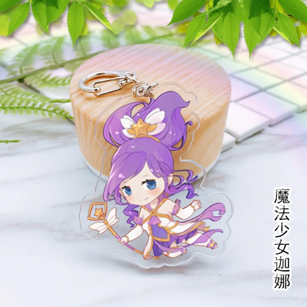 Liga de Leyendas llavero de acrílico LOL Soraka Lee pecado Jinx ashe divertido lindo colgante accesorio de joyería de Chaveiro Llaveros Regalos