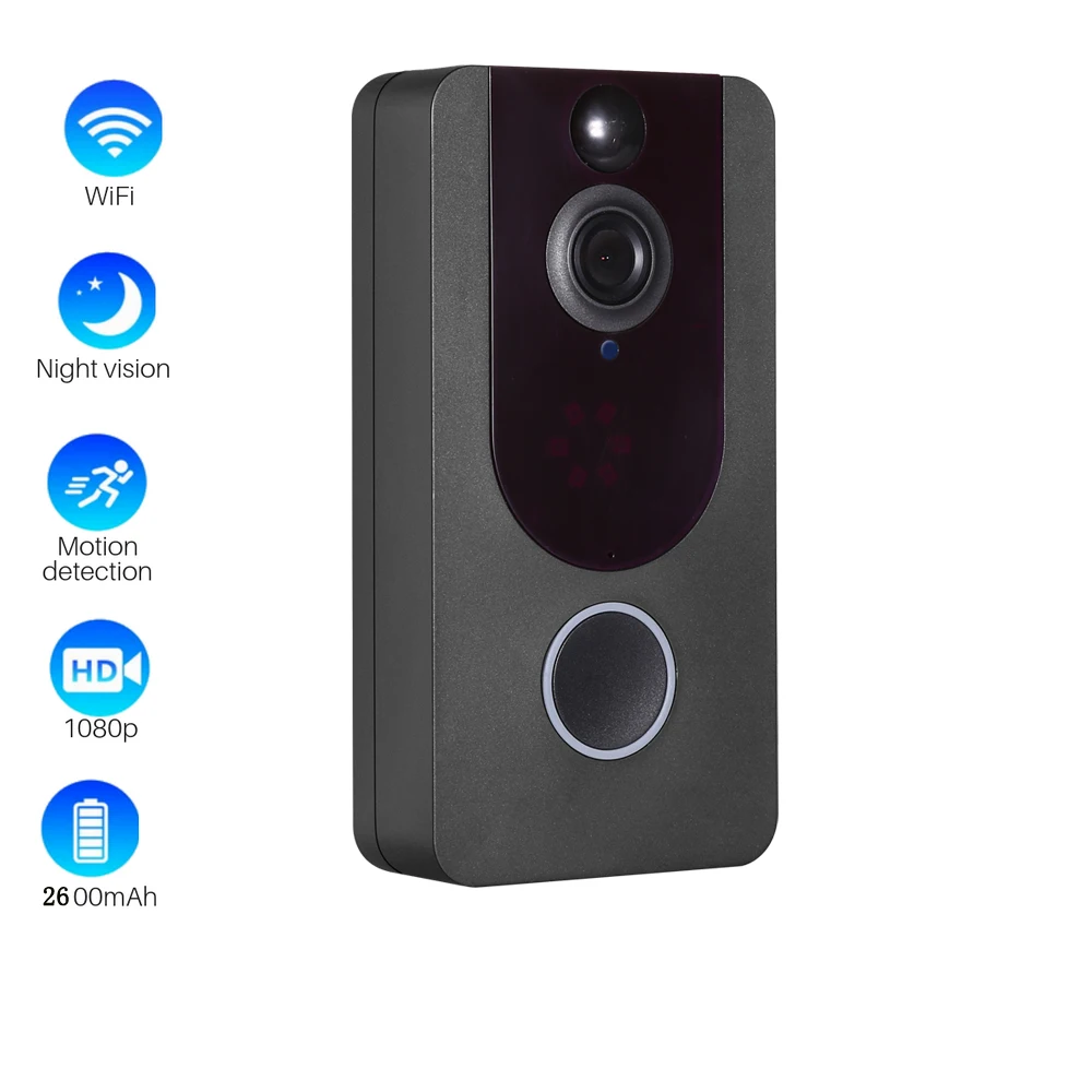 1080 P wifi дверной звонок умный IP видеосвязь видео дверной звонок, камера для квартиры ИК-сигнализация беспроводная камера безопасности