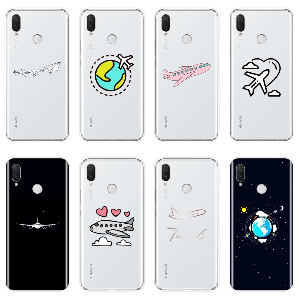 

Airplane Star Travel Phone Case For Huawei Nova 2i 2 Lite Plus 3 3I 3E Soft Silicone Back Cover For Huawei Nova Smart Lite 2017