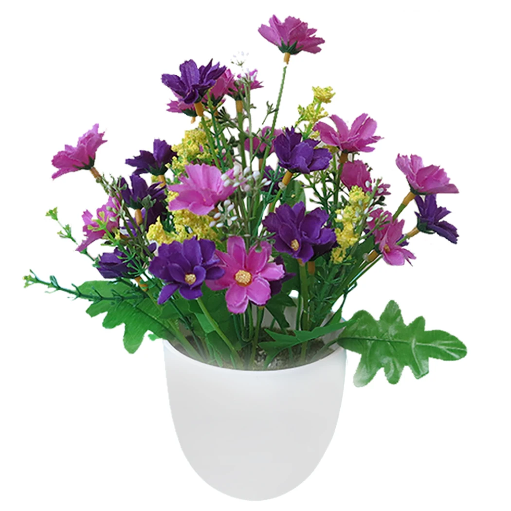 Искусственные ботанические бонсай с хризантемой, яркие цвета, реалистичные хризантемы, искусственные растения, Комнатные растения, украшения для дома - Цвет: Purple