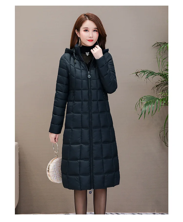 New Winter Jackets Women Plus Size 4XL Casual Hooded Warm Cotton Padded Coat Female Long Down Jacket Women Parkas Outerwear