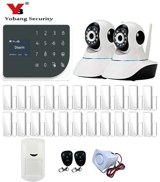 YoBang Security WIFI GSM Home Security font b Alarm b font System LCD Touch Screen Wireless