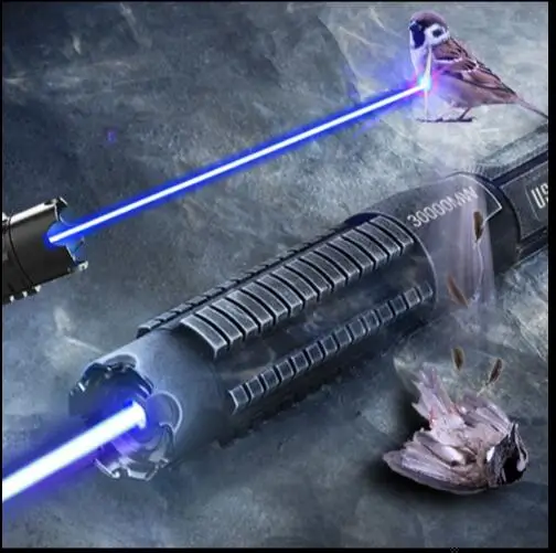 High Power Mächtigsten Military 450nm 100000 mt Blau Laserpointer Einstellbarer Fokus Brennende Papier bereich 10000 meter-in Laser aus Sport und Unterhaltung bei