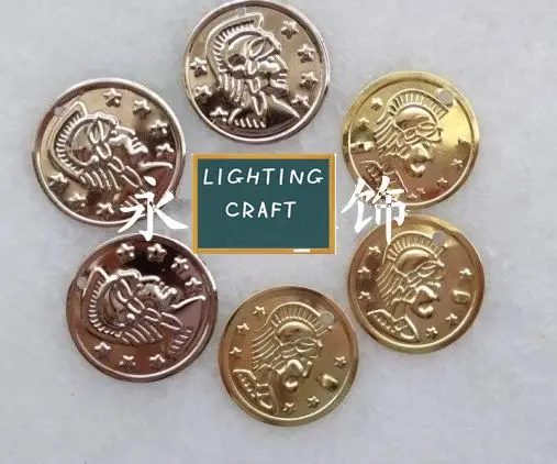 200 pcs/lot 20mm Middle Size Round Silver Or Gold Coin Sequins for Crafts Sewing Belly Dance Custome Decoration