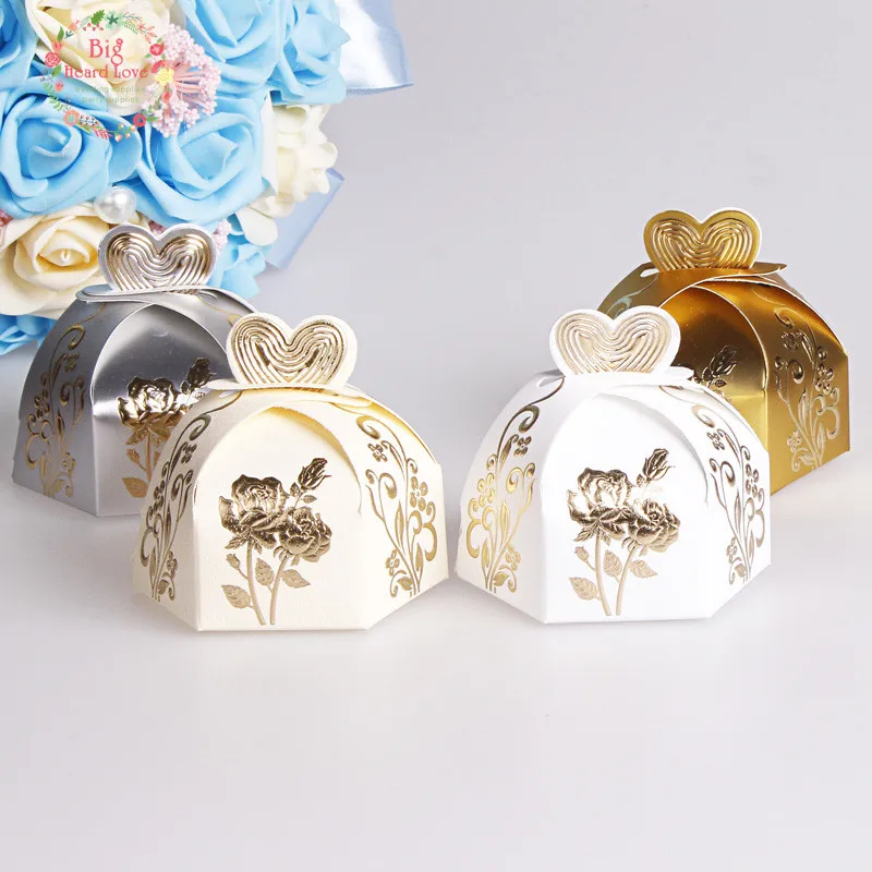 Dualswish 25pcs Love Heart And Flower Wedding Favors Box Candy Gift Chocolate box Decoration Supplies | Дом и сад