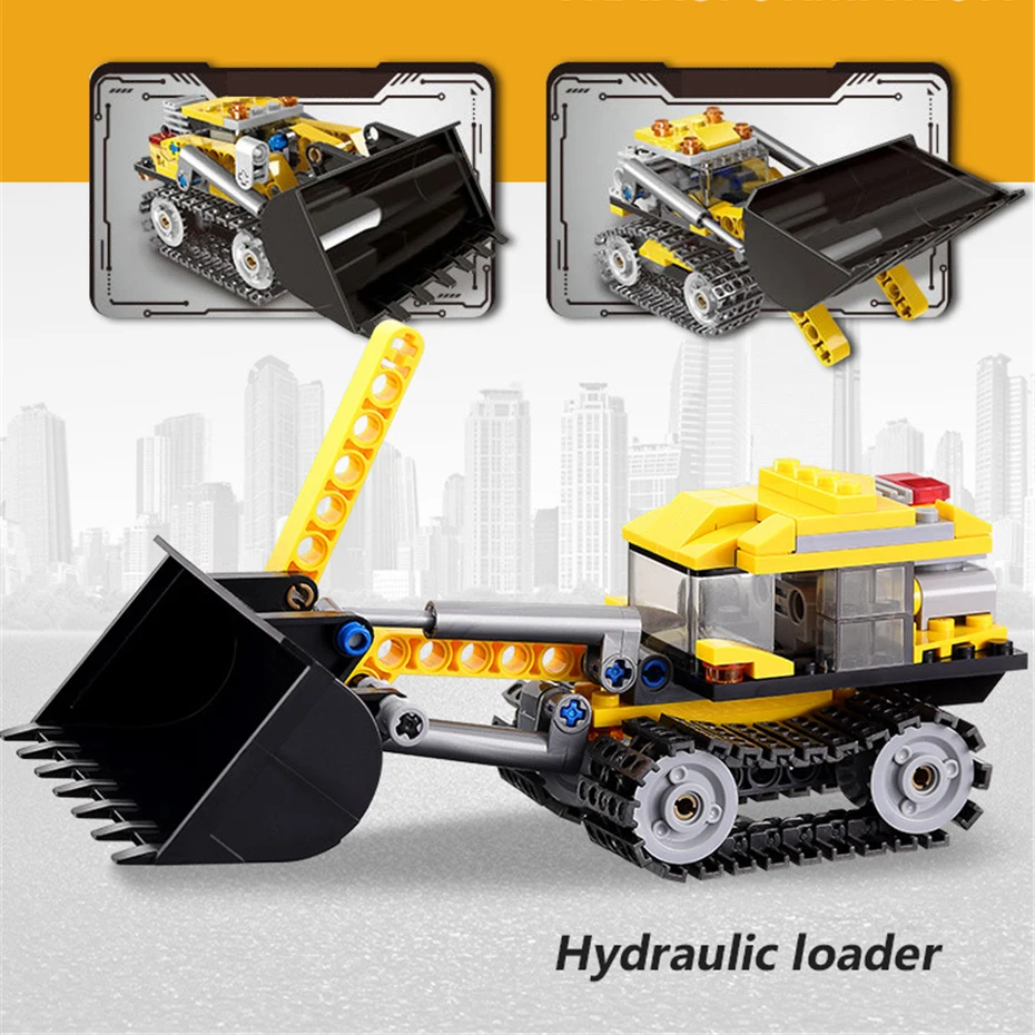 XINGBAO 13002 City Engineering Truck Series 8 IN 1 The Giant Excavator Sets Building Blocks MOC Bricks Compatible Legoings City