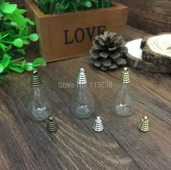 

Free shipping Glass Globe display &Cap Set Setting DIY Glass Vial Pendant for Neckalce (choose color you want) glass dome vials